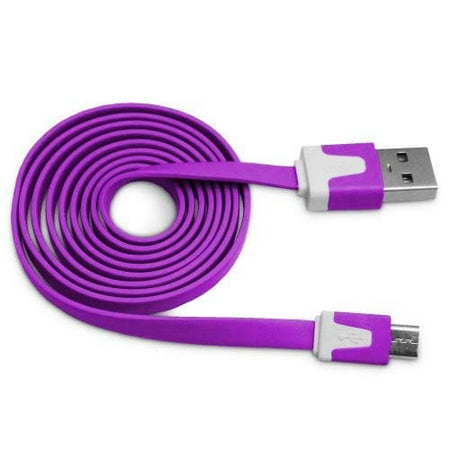 Importer520 Purple 1.8m 6 Ft (Extra Long) Micro USB Data Sync Charger Cable forHTC Status Android Phone (Best Status Bar For Android)