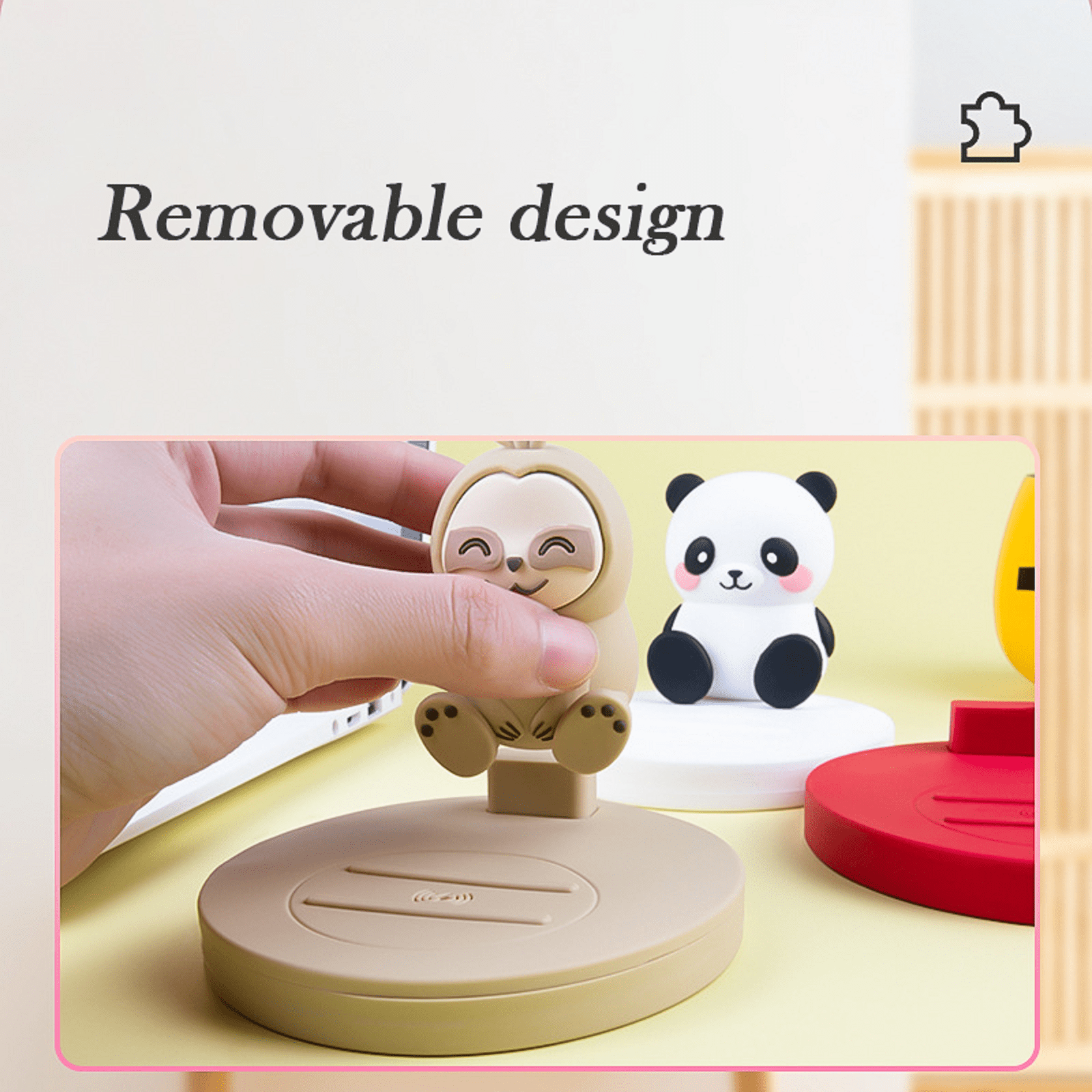 Fast 15W Wireless Charger Cute Animal Phone Stand - Soft Rubber Mobile Holder for iPhone 15/14/13/12, Samsung S23/S22, AirPods - Chrismas Gift