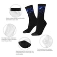 thumbnail image 3 of Sigee Black Blue Glitter Sparkles for Contrast Design Soft Moisture-Wicking Socks Crew Casual Athletic Stretchy Loose Middle Tube Socks, 3 of 6