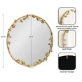 thumbnail image 6 of Kate and Laurel Rosella Modern Ornate Round Wall Mirror, 26 Inch Diameter, Gold, Circle Mirror with Floral Detailing for Use as Bathroom Mirror for Over Sink or Cute Dorm Room Decor, 6 of 9