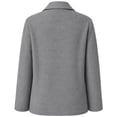 thumbnail image 6 of Mifsaly Womens Cropped Trench Jackets Notched Lapel Double Breasted Wool Coats Fall Winter Fashion Stylish Going Out Dating Shopping Work Office Casual Outfits Gray,M, 6 of 7