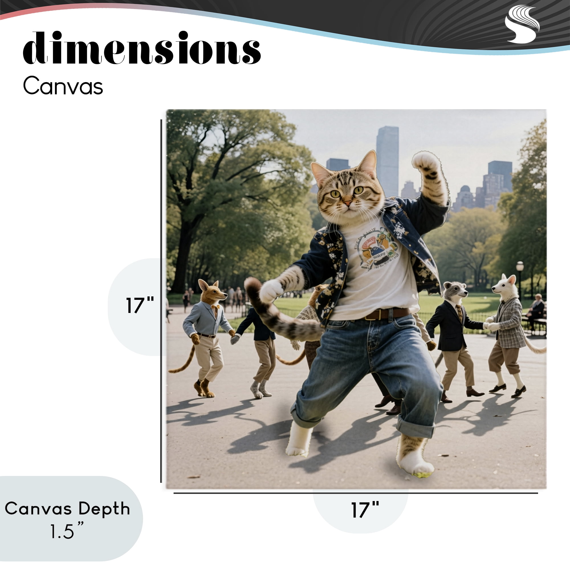 Stupell Industries Stylish Cat Dancing in Park Canvas Wall Art, design by CAD Designs