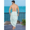 thumbnail image 3 of LA LEELA Men's Holiday Pareo Standard Swimsuits Elegant Vacation Sarong Swimwear Long Swim Beach Wrap One Size Fish, White Vacation, 3 of 5
