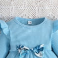 thumbnail image 4 of Pimfylm Baby Girl Clothes Fall Winter Outfits,Kids Girls Outfits Little Girls Fall Winter Clothes Girls Long Sleeve Solid Color Top Jeans Bell-bottomed Pants 2PCS Set, 4 of 6