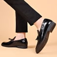 thumbnail image 6 of Tawop Mens Dress Shoes Faux Leather Casual Comfy Fashion Black Size:5.5, 6 of 7