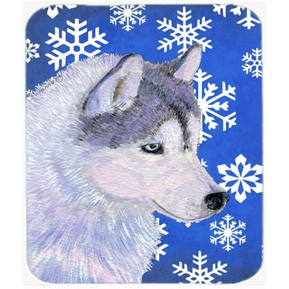 Carolines Treasures Siberian Husky Winter Snowflakes Holiday Mouse Pad