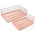 thumbnail image 3 of Cesta de almacenamiento de metal de escritorio, bandeja de almacenamiento de rejilla de caja de almacenamiento de hierro forjado, 3 of 5