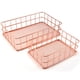 thumbnail image 3 of Cesta de almacenamiento de metal de escritorio, bandeja de almacenamiento de rejilla de caja de almacenamiento de hierro forjado, 3 of 5