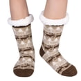 thumbnail image 3 of FOCUSSEXY Womens Fuzzy Socks with Grips Non Slip Slipper Socks Cozy Christmas Gift Warm Fluffy Gripper Socks 4 Pair, 3 of 7
