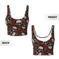 thumbnail image 5 of Lsque Red Rose Skull Printed Women'S Sports Bra, Compression, Moisture Wicking, High-Impact Sports Bra For Women,Supportive sports bra-X-Large, 5 of 9