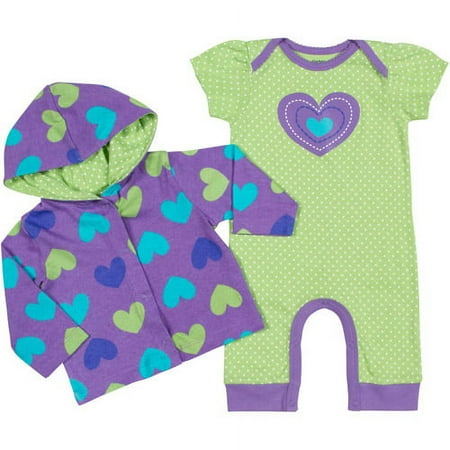 Gerber Newborn Girls' 2 Piece Hearts Jac