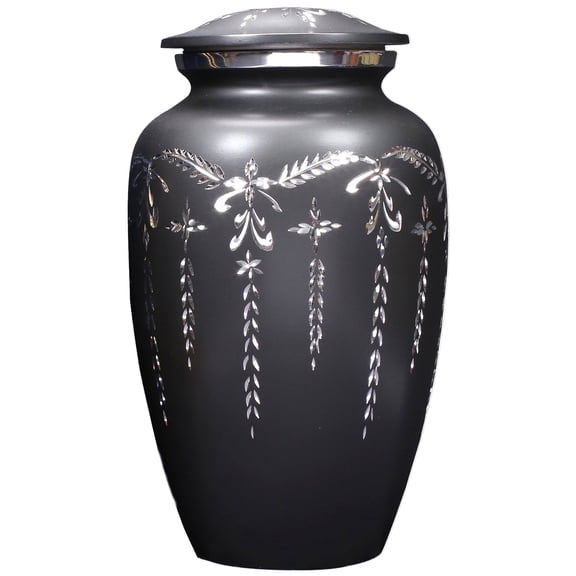 Handcrafted Aluminum Urn - Decorative Memorial Holder for Ashes and Remembrance (Graphite & Metallic Mist)
