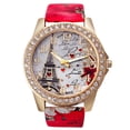thumbnail image 1 of Reloj de cuarzo para mujer, relojes para mujer, moda para mujer, cristal dorado, cuero, analógico, reloj de pulsera de cuarzo, el reloj, 1 of 3