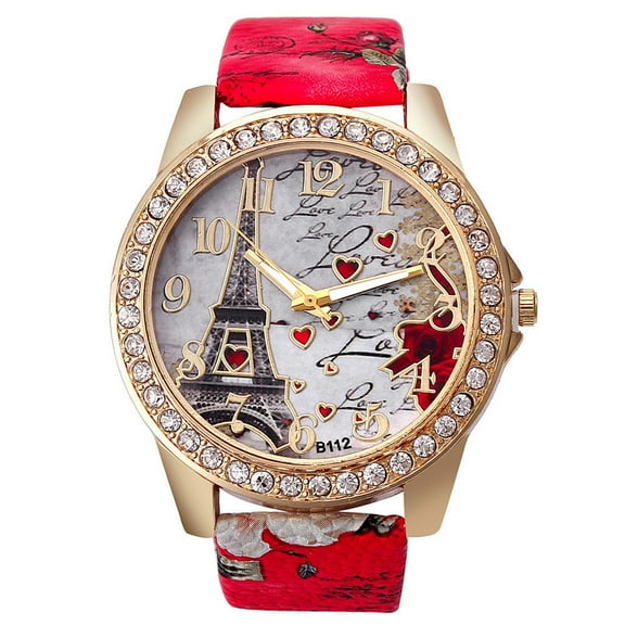 Wmkox8yii Womens Watches,Womens Ladies Classic Simple Leather Analog Quartz Wrist Watch Gold Leather Case Arabic Numerals Casual Dress Watches,Valentine's Day Gifts for Women