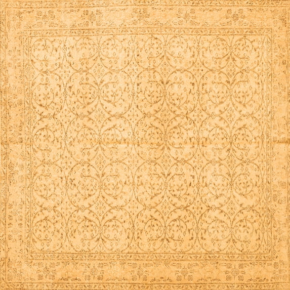 Ahgly Company Indoor Square Persian Orange Traditional Area Rugs, 5' Square