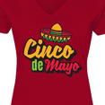 thumbnail image 4 of Inktastic Cinco De Mayo with Sombrero Women's V-Neck T-Shirt, 4 of 5