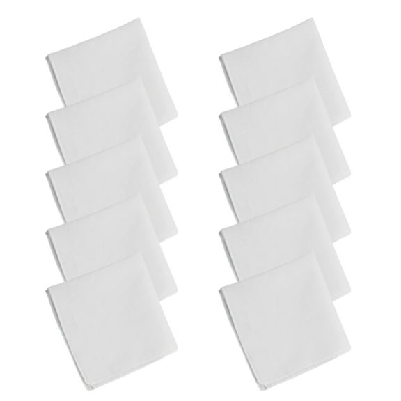 KCAHPAN 10Pieces Men's Handkerchiefs in White Soft Cotton Great for Personal Hygiene and Comfortale Small Handkerchief