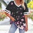 thumbnail image 4 of Otvok Ladies Shirts Women's Plus Size Tops V Neck Short Sleeve T-Shirts Summer Tees Casual Loose Fit Tunic Tops, 4 of 6