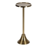 Kate and Laurel Sanzo Transitional Drink Table, 9 x 9 x 23, Gold, Decorative Pedestal End Table with Hammered Metal Texture