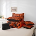 thumbnail image 5 of Rose Skull King Comforter Set 7 Piece,Orange Black Halloween Gothic Bedding Set With Sheet Set Exotic Damask Floral Skull Bed In A Bag Adults Goth Hippie Skeleton Bed Set, 5 of 5