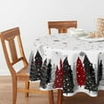 thumbnail image 2 of Christmas Tablecloth 60x60 Inch Round, Christmas Trees Red Black Washable Seasonal Table Cover for Party Picnic Dinner Decor, 2 of 6