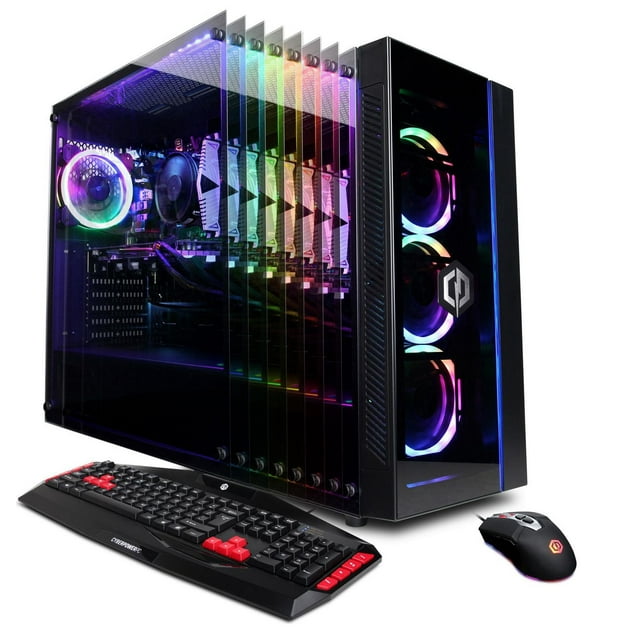 CyberPowerPC GMA580V2 Gaming Desktop avec processeur AMD Ryzen 5 3600, 8 Go de mémoire, 2 To HD + 240 Go de SSD et Windows 10 Édition Familiale 64 bits