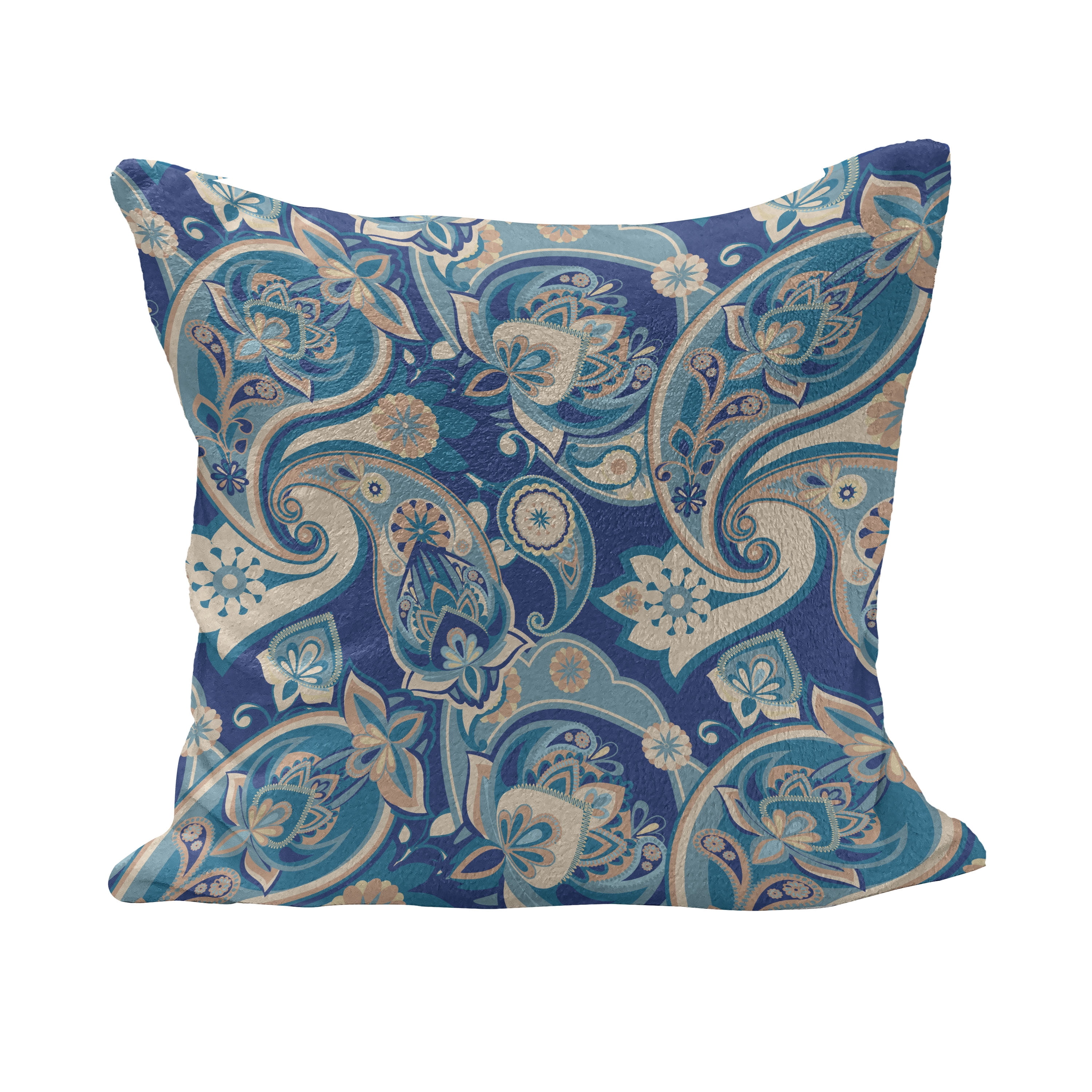 Decorative Square Accent Pillow Case Teal Navy 16 X 16 Ambesonne Paisley Throw Pillow Cushion Cover Inspired Floral Persian Fashion Boho Art Illustration Print