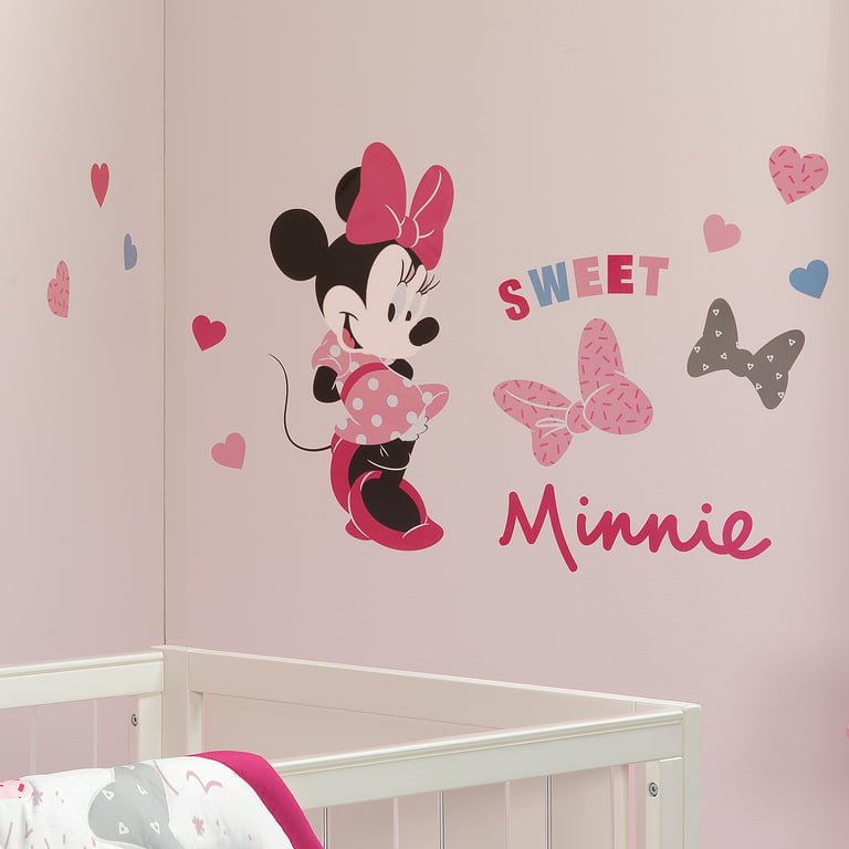 Disney Baby Minnie Mouse Love Wall Decals/Stickers with Hearts/Bows - Lambs & Ivy