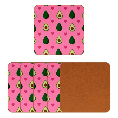 

YZUOUZY Home Decor Coaster for Desk 6 Pack Square Unique Coasters Bell Flowers Wildflowers Plants