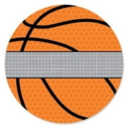 Nothin' But Net - Basketball - Party Circle Sticker Labels -24 Count