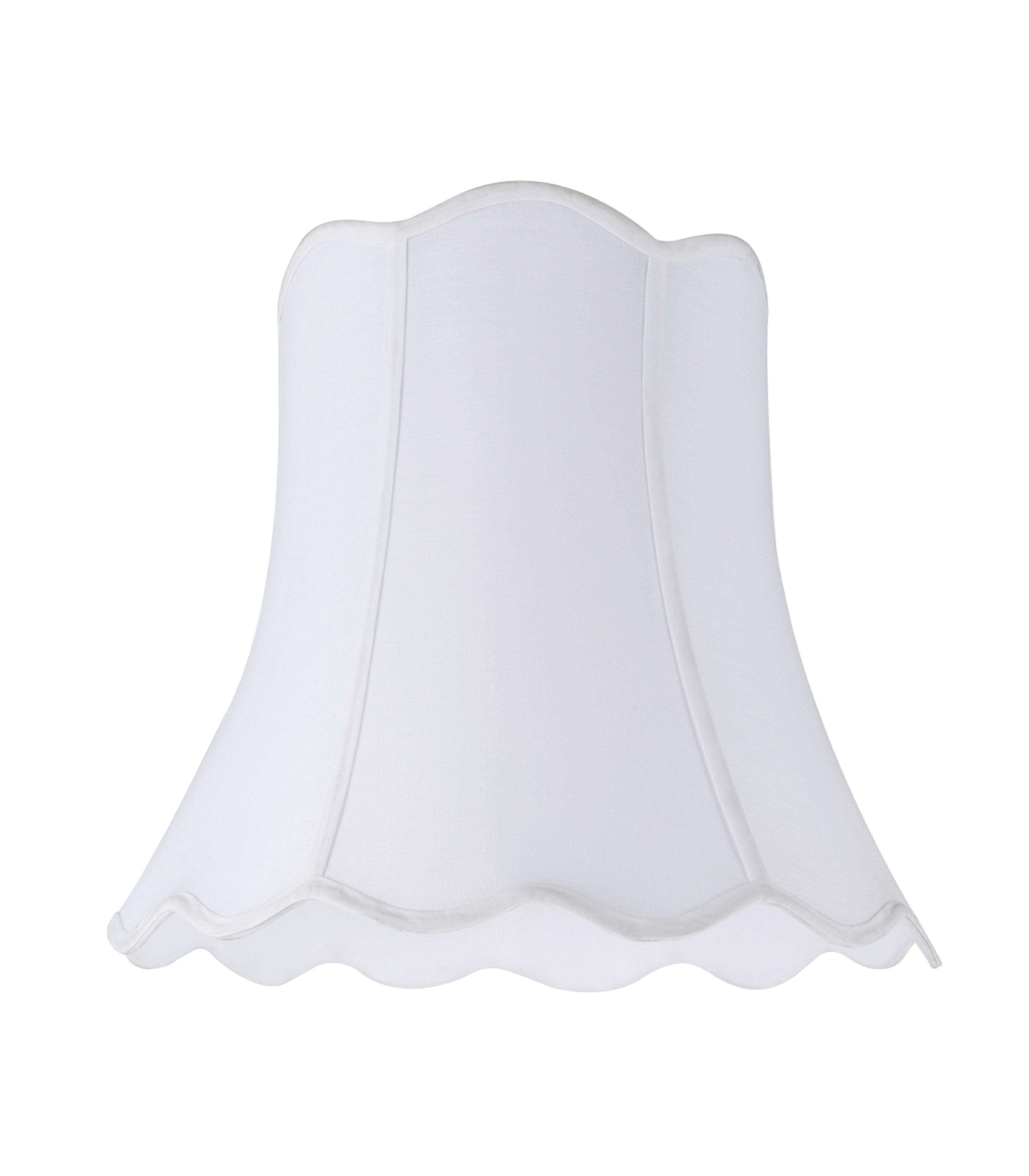 Aspen Creative 34001 Transitional Scallop Bell Shape Spider Construction Lamp Shade in White, 16" wide (10" x 16" x 15")