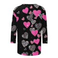 thumbnail image 5 of RQYYD Valentines Shirts for Women Plus Size Cute 3/4 Sleeve Funny Graphic Tee Shirt Heart Shaped Fashion Casual Clothes Tops, 5 of 5