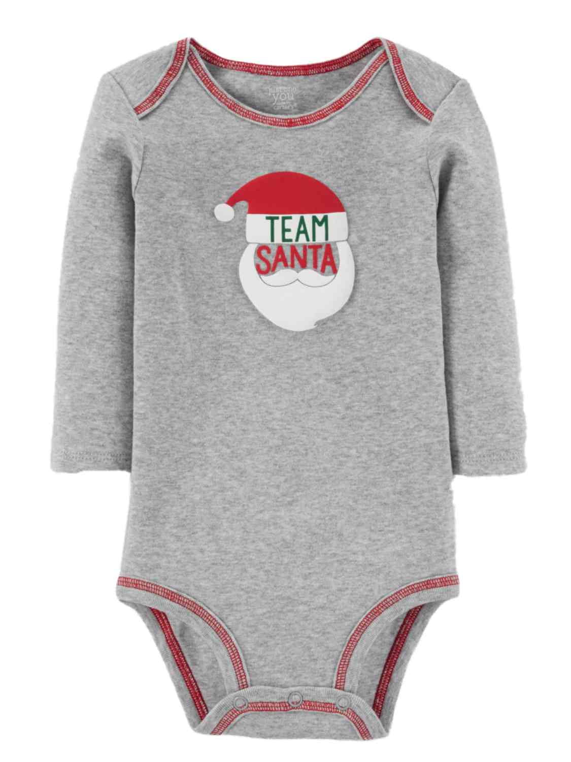 Carter's - Carters Infant Boys Gray Team Santa Holiday Bodysuit ...
