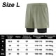 thumbnail image 2 of Pantalones cortos 2 en 1 para correr para hombre, para entrenamiento, yoga, gimnasio, deportivos, con bolsillos con cremallera para teléfono, 2 of 5