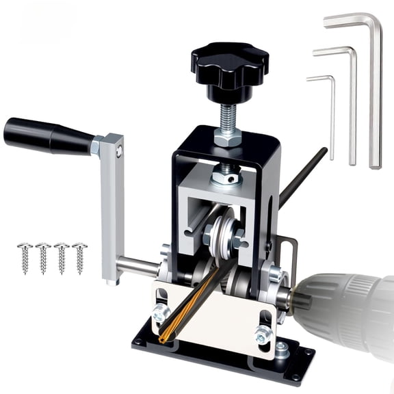 Manual Wire Stripper Machine, Drill-Powered & Hand Crank for 0.06-1" Copper Recycling
