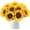 Gold, variant on Vintage Sunflowers Artificial Flowers 7 Pcs Faux Silk Sunflowers Bouquet Fake Real Touch Long Stems Floral for Wedding Party Centerpieces Home Decoration(Gold)