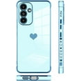 thumbnail image 4 of for Samsung Galaxy A54 5G Case Love Heart Plating Electroplate Luxury Elegant Case Camera Protector Soft TPU Shockproof Protective Corner Back Cover Galaxy A54 5G Case -Blue, 4 of 10