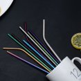 thumbnail image 1 of 10 colores reutilizables pajitas de acero inoxidable ecológico juego de pajitas de Metal coloridas Bar accesorios de fiesta, 1 of 4