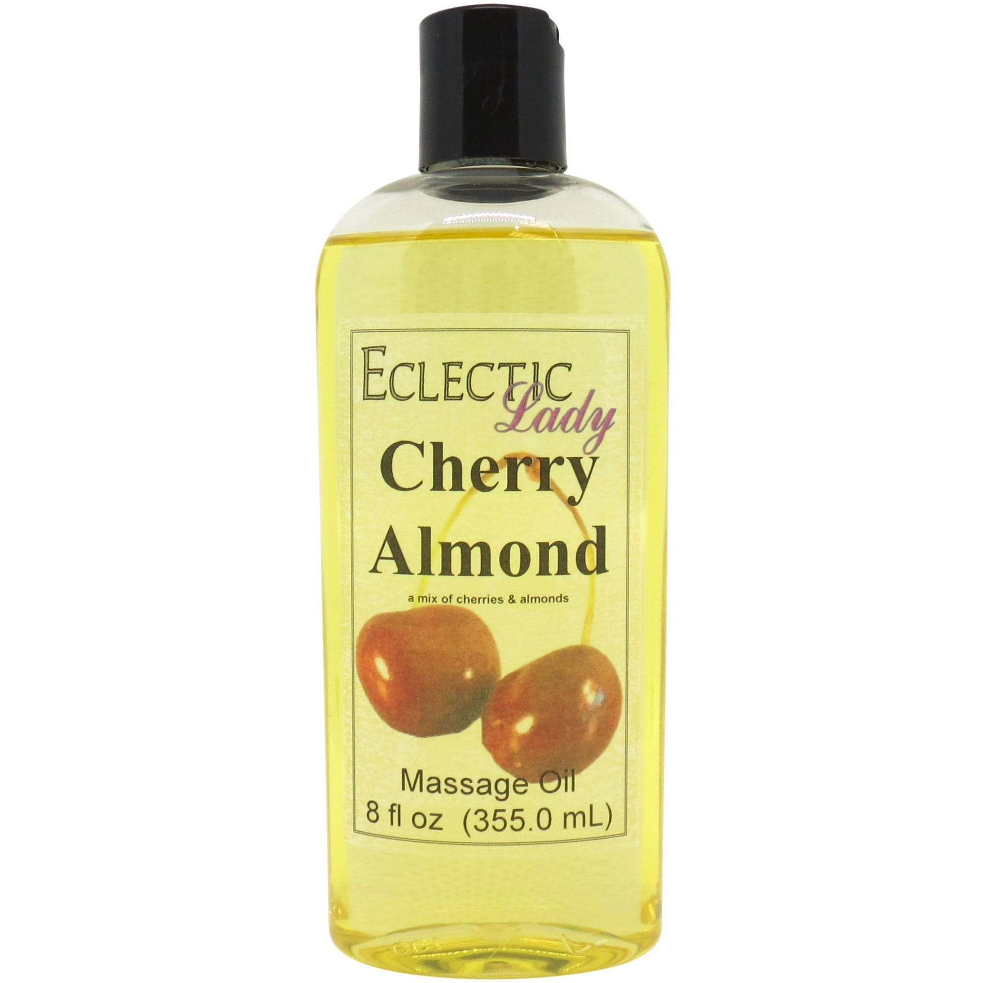 Cherry Almond Massage Oil by Eclectic Lady, 8 oz, Sweet Almond Oil and Jojoba Oil