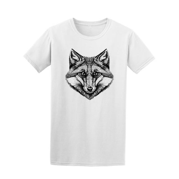 Realistic Fox Drawing Tee. Men's -Image by Shutterstock