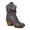 Gray, variant on Modern Western Cowboy Boots for Women Fashion Cowgirl Boots Pull Up Low Heel Mid-Calf Boots