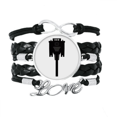thumbnail image 1 of Display Screen Cable Black Plug Bracelet Love Accessory Twisted Leather Knitting Rope Wristband, 1 of 3