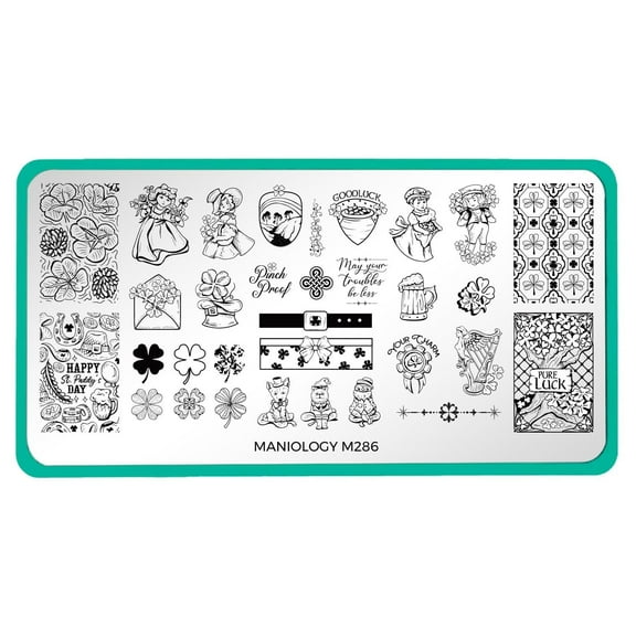 Maniology Leprechaun Gold (m286) Stainless Steel Nail Stamping Plate with Multiple Designs