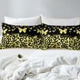 thumbnail image 3 of Erosebridal Housse de Couette à Imprimé Léopard Doré Grand Lit, Ensembles de Literie Chic Papillon Format Grand Lit pour Filles, Réversible 3 Pcs, (Sans Couette), 3 of 6