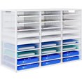 thumbnail image 2 of Compartments  Capacity Letter Tray  Adjustable Mail Organiser Storage Compartments  Stackable Document Tray  Desk Paper Tray Organiser for Office/Home/School, 2 of 6