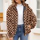 thumbnail image 5 of Chaqueta de abrigo cálida para mujer, de invierno, lisa, con cuello vuelto y cremallera, 5 of 8