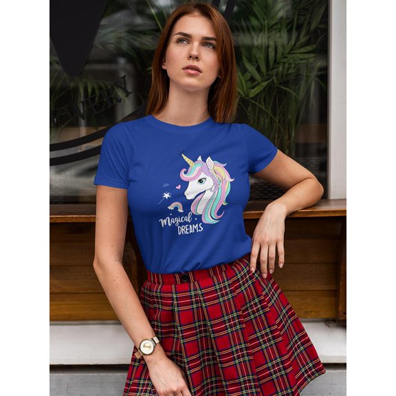 Magical Dream And Unicorn Shaped T-Shirt Women -Image by Shutterstock, Female Small