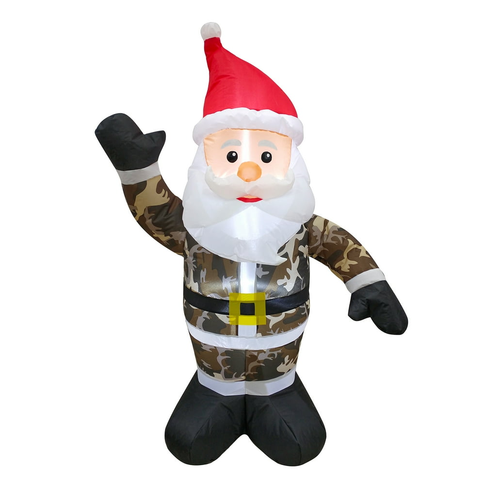 Holiday Time 4ft Military Santa Inflatable
