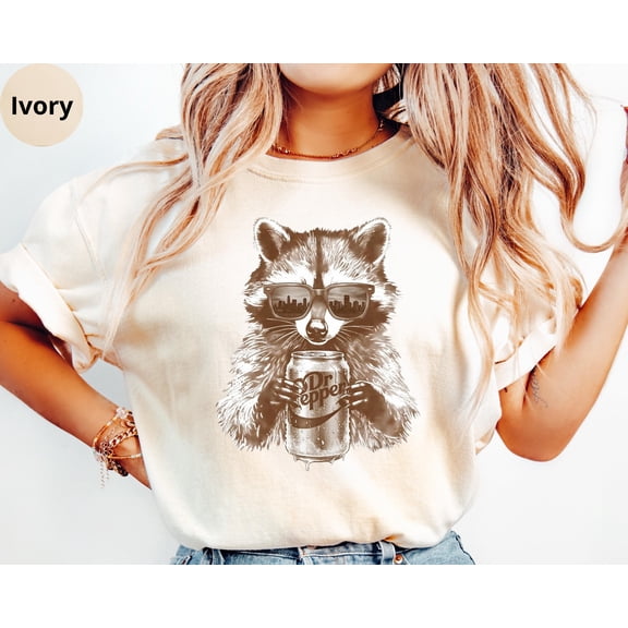 Cool Raccoon Dr Pepper Shirt Raccoon Drinking Dr Pepper Sweater Dr Pepper Lover Gift Funny Trash Panda Soda Aesthetic Hoodie