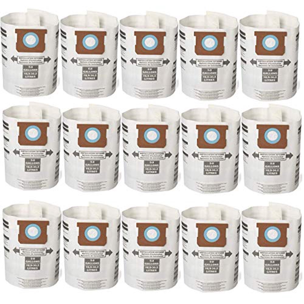 Yonice 15 Pack Type E 90661 Vacuum Filter Bags Replacement for ShopVac